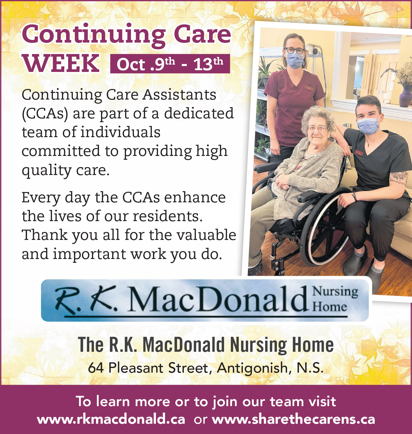 Continuing Care Week - The RK MacDonald Nursing Home